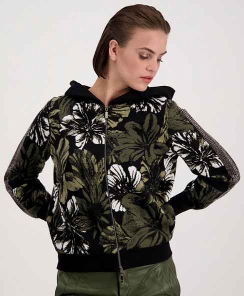 Monari Jacket Knit - Jacquard Flower